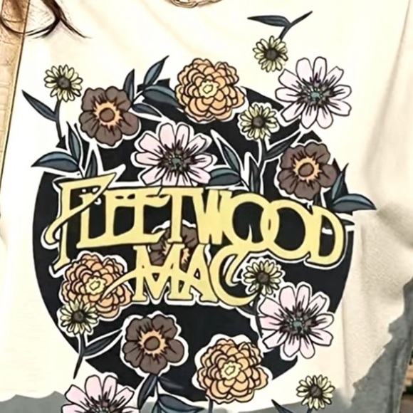 NWT Fleetwood Mac Flower Print T-Shirt | XL - Picture 4 of 4